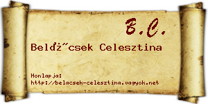 Belácsek Celesztina névjegykártya